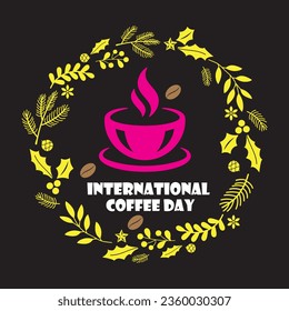 Coffee Doodles Seamless Pattern Stock Vector - Illustration of desser International Coffee Day Images Cup of coffee for International Coffee Day
