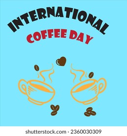 Coffee Doodles Vector del Patrón sin Marea - Ilustración de la Copa Internacional del Café de café para el Día Internacional del Café