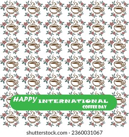 Coffee Doodles Seamless Pattern Stock Vector - Illustration of desser International Coffee Day Images Cup of coffee for International Coffee Day