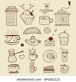 Coffee Doodles set