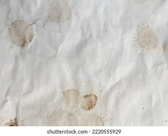 Coffee Dot Parchment. Dirty Spot Surface. White Coffee Poster. Brown Coffee Print. Dirty Art Mark Background. Grain Fade Effect. White Stain Spatter. Embossed Plain Coffee Pattern. Carton Dye Texture.