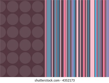 coffee dots and pink stripes (vector) - illustrated background with copy space