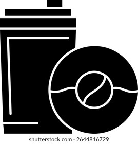 Coffee Doughnut Glyph Vector Icon Design