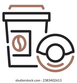 Coffee Doughnut Icon Illustration, for UIUX, infographic, etc