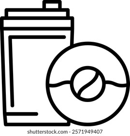 Coffee Doughnut Line Vector Icon Design