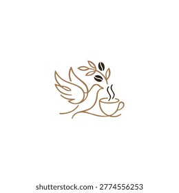 Coffee Dove Logo design vector