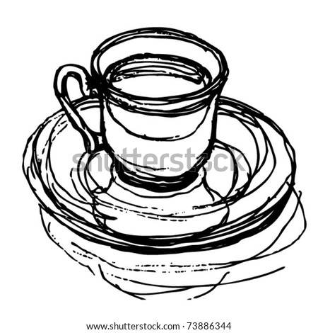  Coffee Drawing Stock Vector Royalty Free 73886344 - Shutterstock