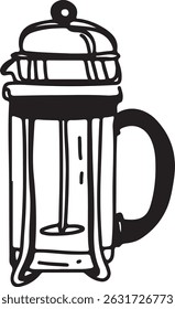 Coffee drawing, engraving, ink, line art, vector	
