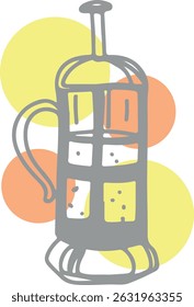 Kaffeezeichnung, Gravur, Tinte, Strichzeichnung, Vektorgrafik	