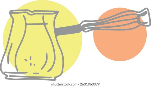 Dibujo de café, grabado, tinta, arte de línea, Vector	