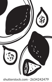 Coffee drawing, engraving, ink, line art, vector. Red blue	