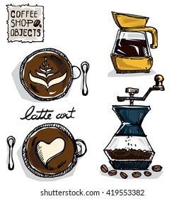 coffee drawing objects C