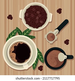 coffee drink airview scene poster