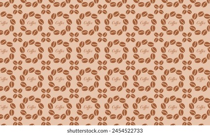 Fondo de la bebida de café, patrón, diseño para la decoración de la cafetería, impresión textil, Fondo de pantalla, embalaje. Granos de café