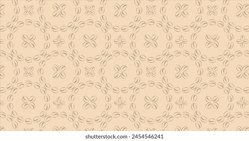 Coffee drink background, pattern, design for coffee shop decoration, textile print, wallpaper, packaging. Coffee beans