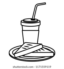 coffee drink with bread toast
