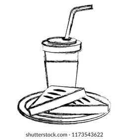 coffee drink with bread toast