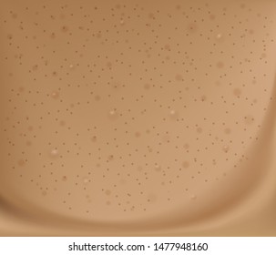 Coffee drink. Brown foam texture of cappuccino or latte. Vector background