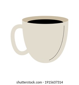 bebida de café en el diseño de la taza de cerámica icono de la ilustración del vector