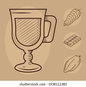 coffee drink and cocoa set