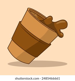 Coffee drink concept, Cartoon Floating Coffee Cup. delicious coffee drink icon vector illustration design, Coffee Cup, Food Drink Icon Concept Premium Vector Isolated.