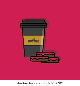 Coffee Drink cup and donuts 