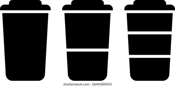 Coffee drink cup icon set. cup icons. Various signs. typically features stylized. Drink eat symbol 
