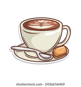 Coffee drink in cup illustration