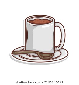 Coffee drink in cup illustration