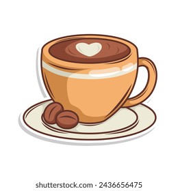 Coffee drink in cup illustration