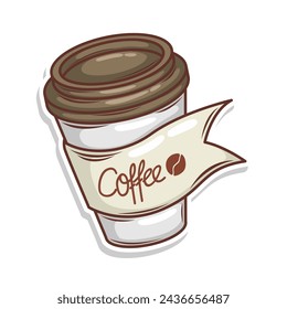 Coffee drink in cup illustration