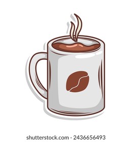Coffee drink in cup illustration