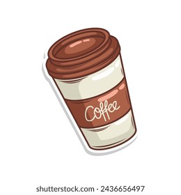 Coffee drink in cup illustration