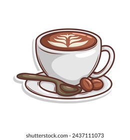 Bebida de café en ilustración de taza