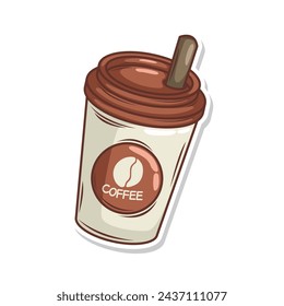 Coffee drink in cup illustration