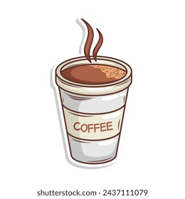 Coffee drink in cup illustration
