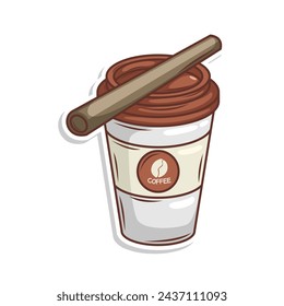 Kaffeegetränk in Tasse Illustration