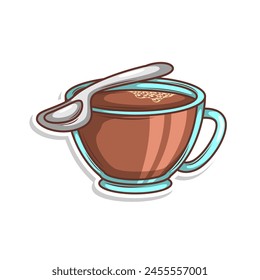 Coffee drink in cup illustration