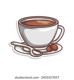 Coffee drink in cup illustration