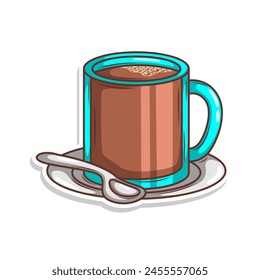 Coffee drink in cup illustration