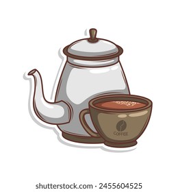 Kaffeegetränk in Tasse Illustration