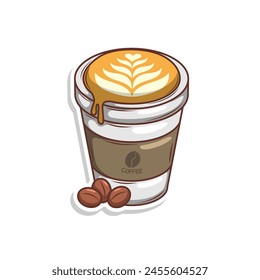 Bebida de café en ilustración de taza