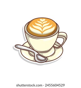 Coffee drink in cup illustration