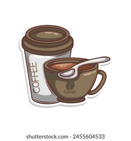 Coffee drink in cup illustration