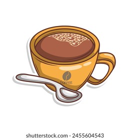 Coffee drink in cup illustration