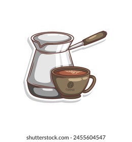 Coffee drink in cup illustration