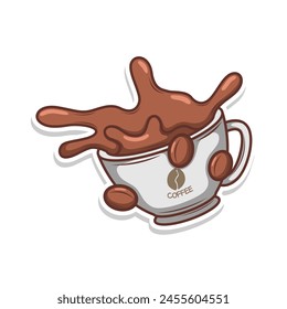 Coffee drink in cup illustration