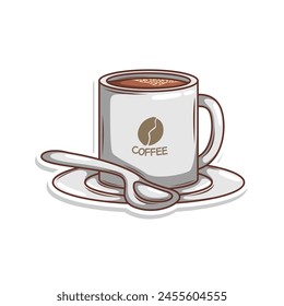 Coffee drink in cup illustration