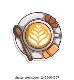 Coffee drink in cup illustration