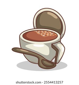 Coffee drink in cup illustration